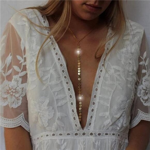 Boho Minimalist Chain Multi Layered Necklace Bikini‎ Waist Chain Body Jewelry - Picture 3 of 7
